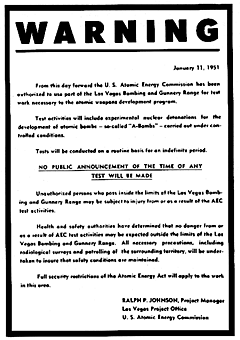 [AEC handbill announcing the beginning the RANGER tests]